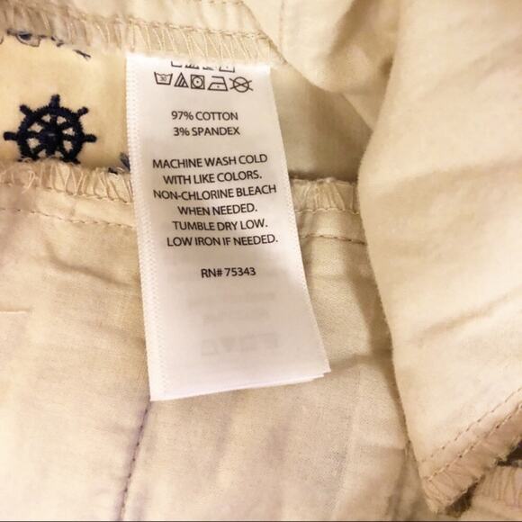 5/$25 Cambridge Nautical Anchor Print Khaki Shorts - Picture 5 of 6